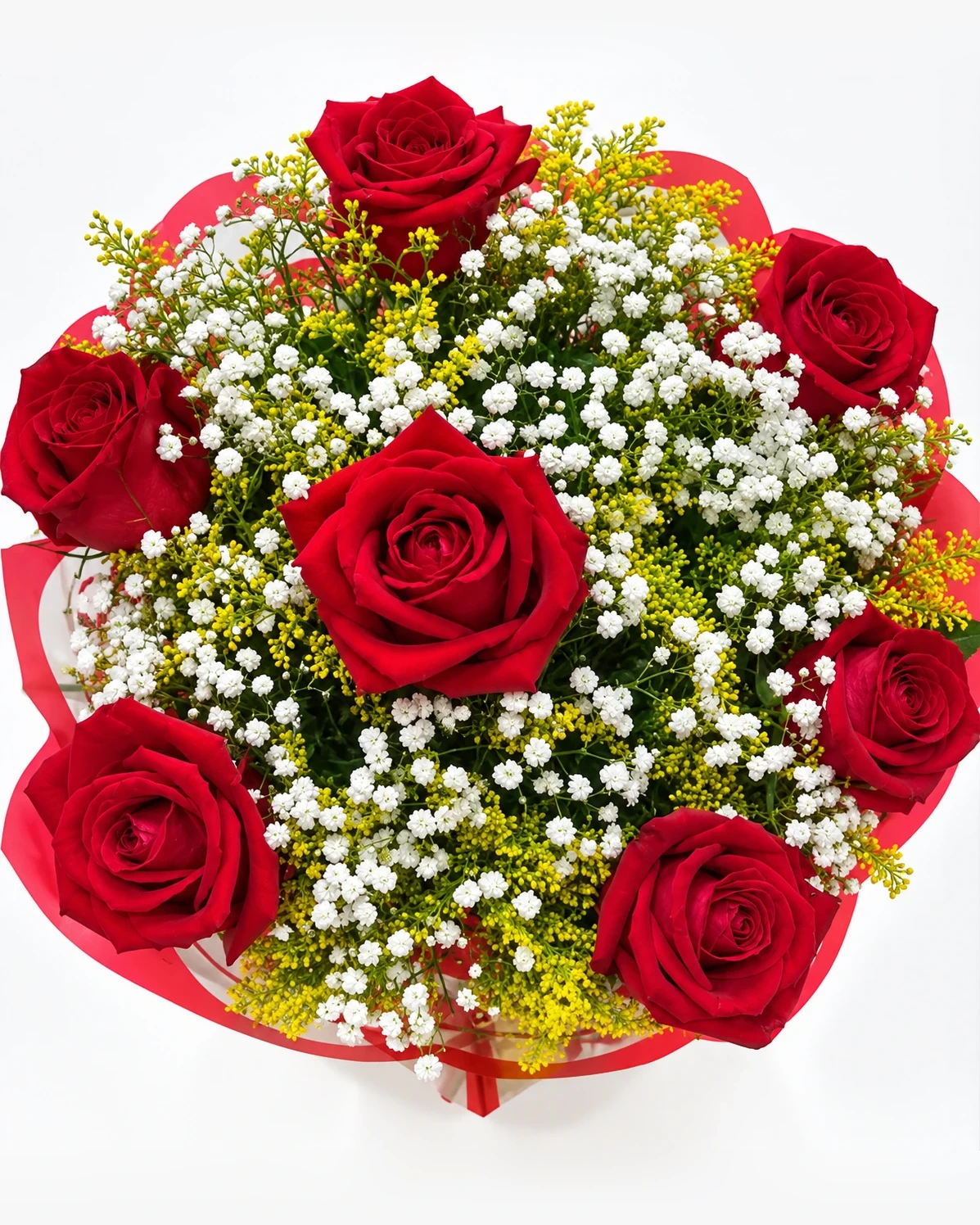 Lindo Buquê com 6 Rosas vermelhas